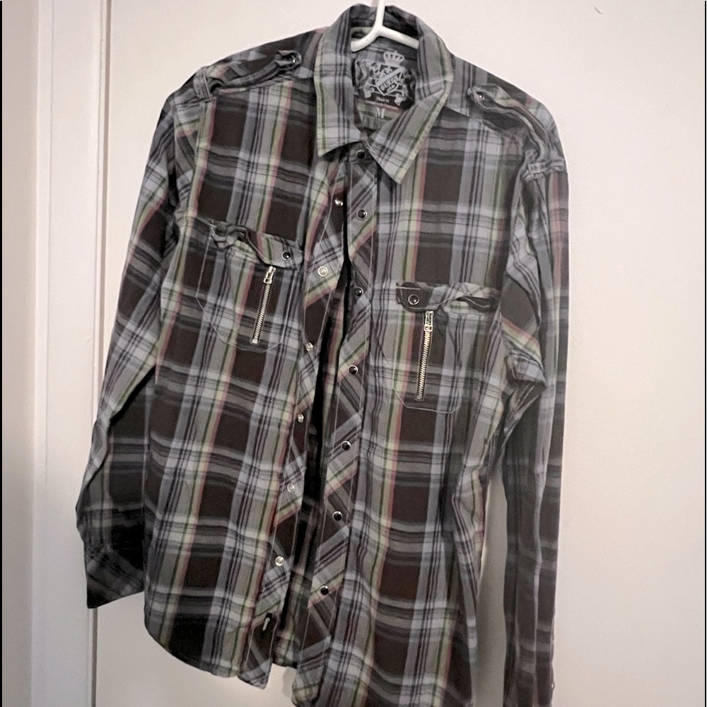 Guess button up shirt men